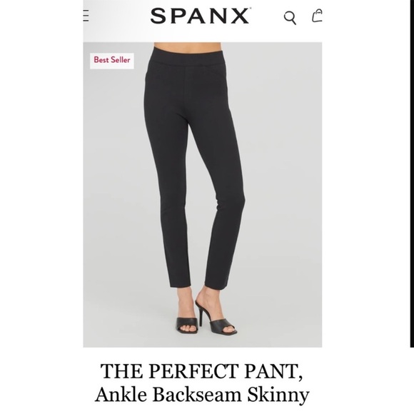 Spanx Black Ankle Backseam Skinny Pants